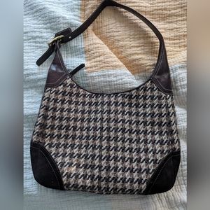 Coach houndstooth twill shoulder bag